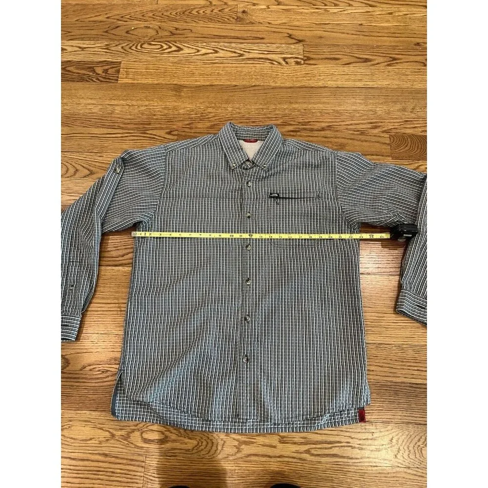 The North Face Hiking Shirt Mens XXLarge Gray Check‎ Plaid Button Up Long Sleeve